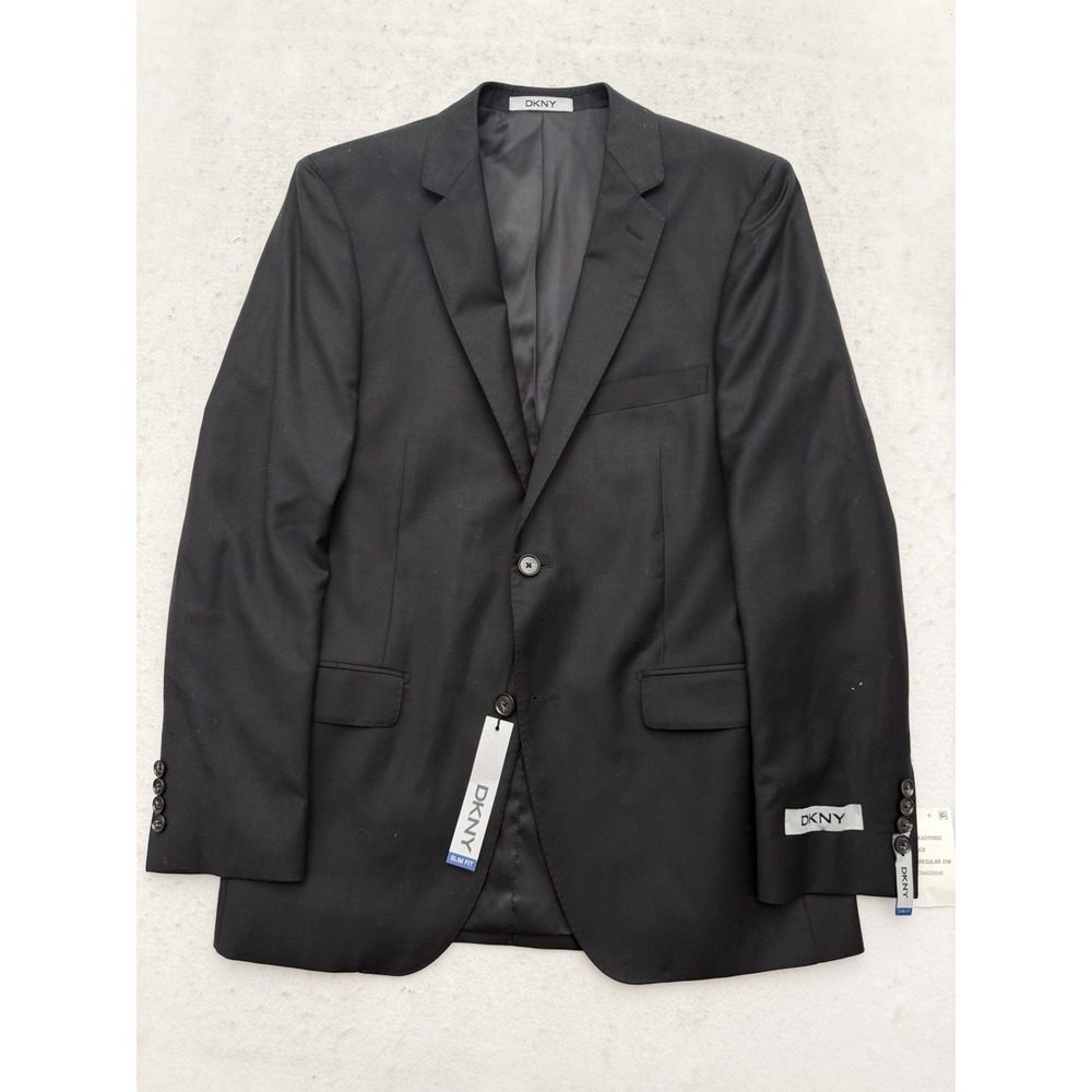 DKNY Black Suit Jacket Men's 38R 100% Wool NEW WITH TAGS $650